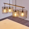 Suspension Manose Bois foncé, Noir, 4 lumières