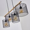 Suspension Manose Bois foncé, Noir, 4 lumières