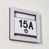 Numéro d'adresse éclairé Louisville LED Gris, 1 lumière, Détecteur de mouvement