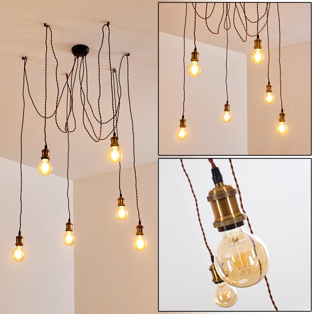 Suspension Zarow Brun, Laiton, 6 lumières main product photo