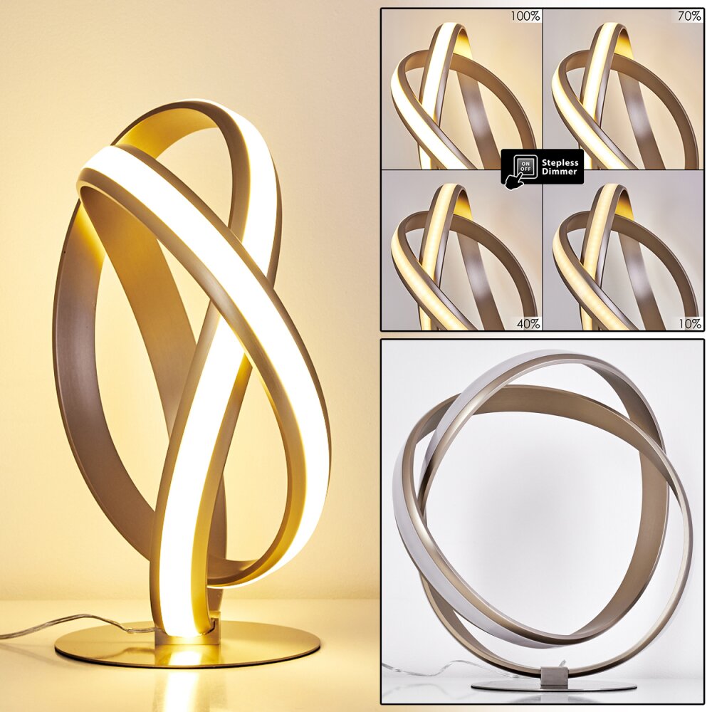 Lampe à poser Woyens LED Nickel mat, 1 lumière main product photo