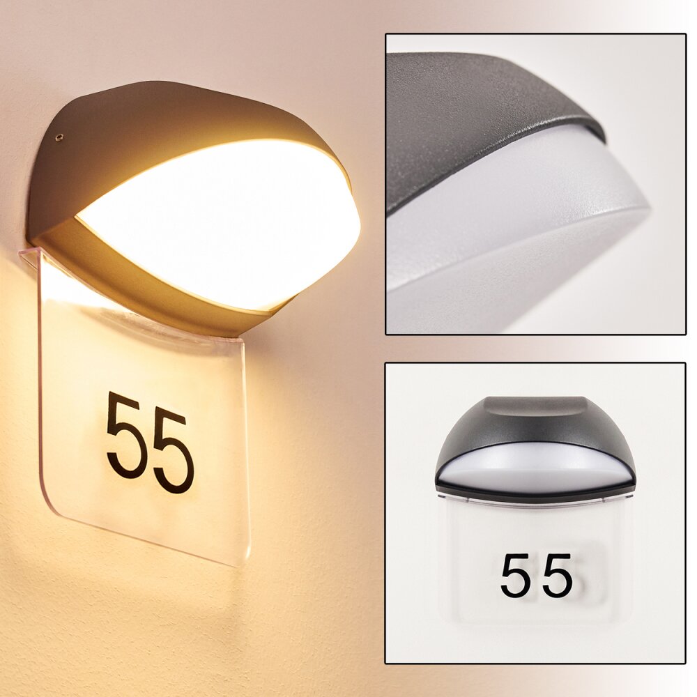 Numéros de maison éclairé Tanguro LED Noir, 1 lumière main product photo