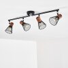 Plafonnier Errested Bois foncé, Noir, 4 lumières