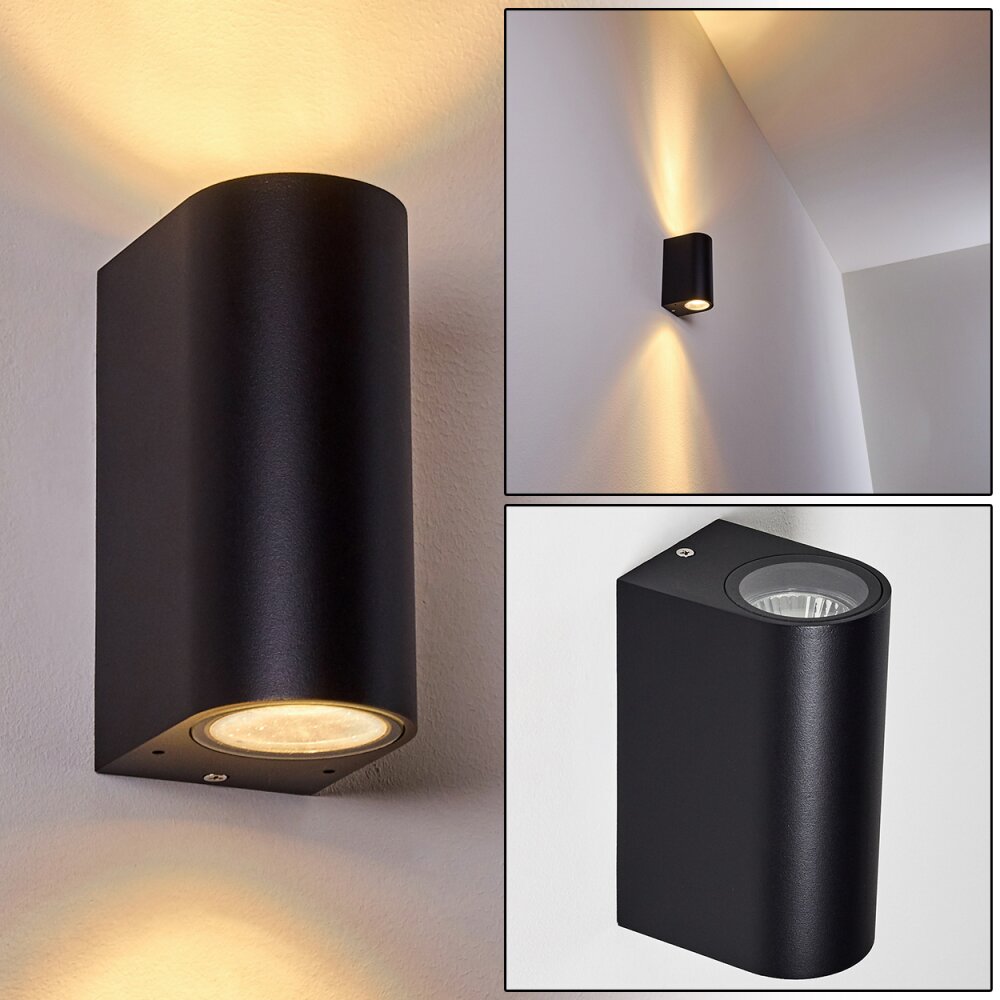 Applique murale d'extérieur Norrelogum Noir, 2 lumières main product photo