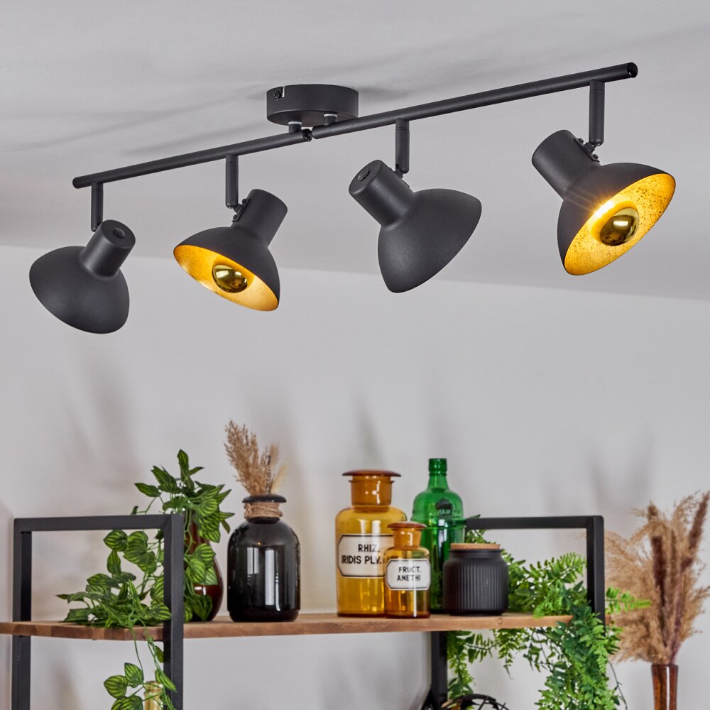 Plafonnier Neiden Noir doré, 4 lumières main product photo