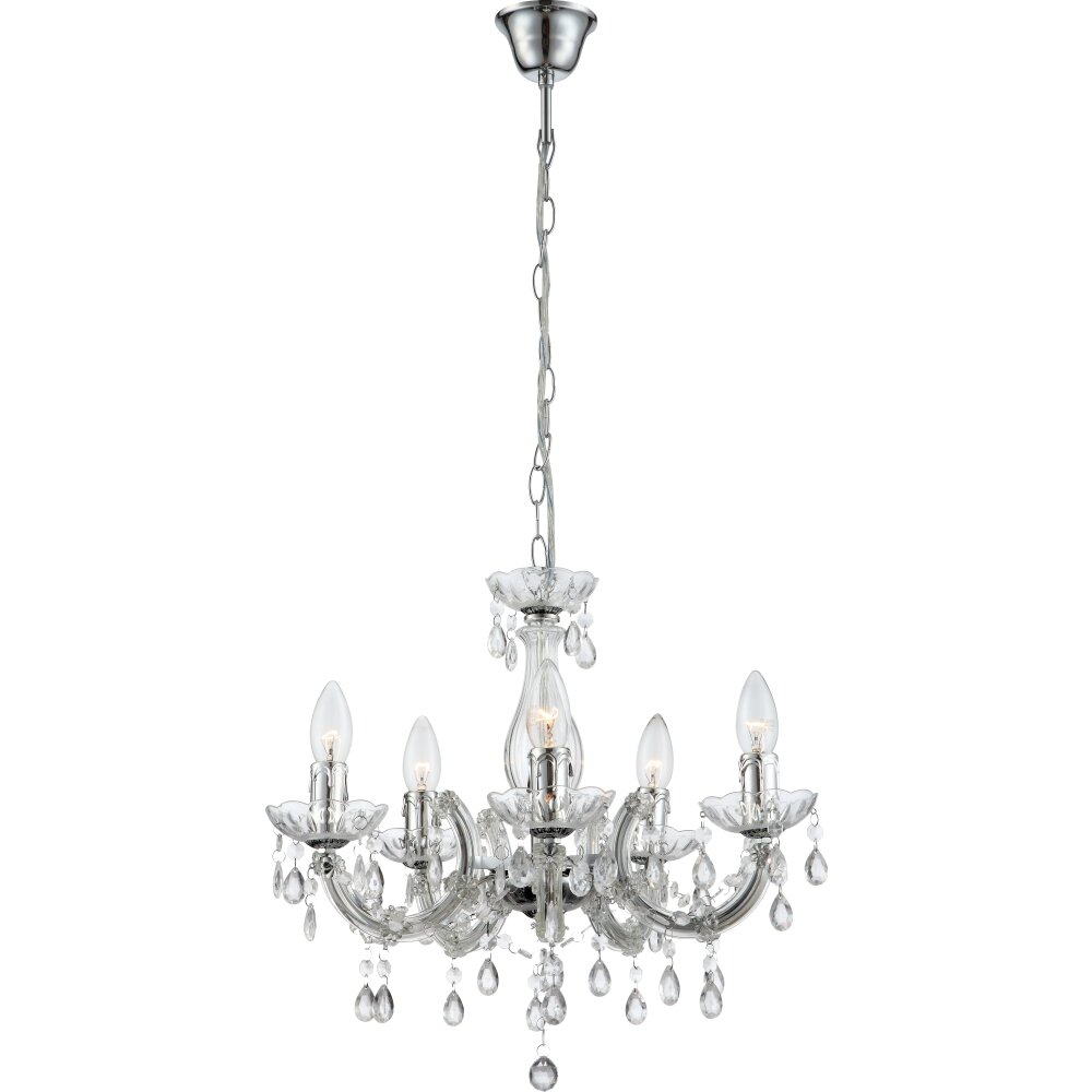 Lustre Globo Cuimbra II Transparent, 5 lumières main product photo
