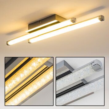 Plafonnier ISKUT LED Chrome, 2 lumières