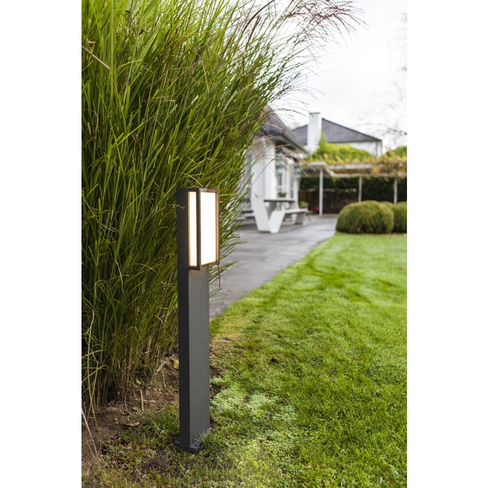 Borne lumineuse Lutec Qubo LED Anthracite, 1 lumière main product photo