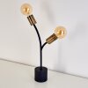 Lampe à poser Duvin Noir doré, 2 lumières