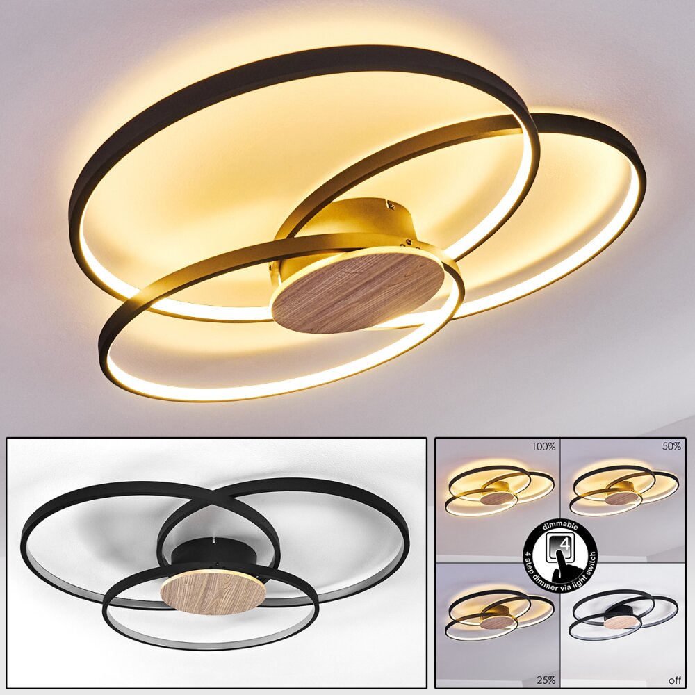 Plafonnier Skanes LED Noir, 1 lumière main product photo