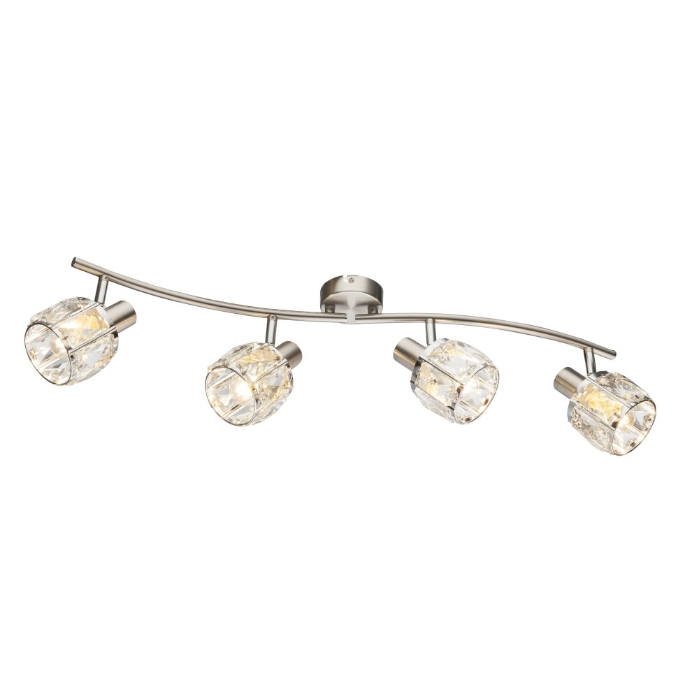 Spot de plafond Globo Kris Nickel mat, 4 lumières main product photo