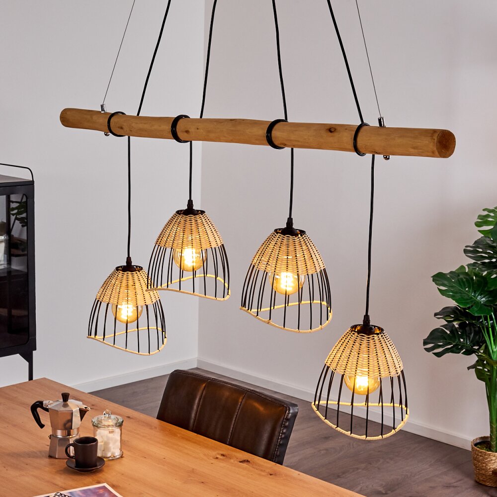 Suspension Shalo Bois foncé, Noir, 4 lumières main product photo