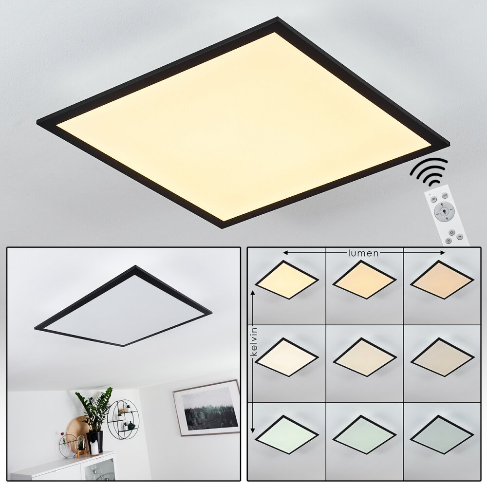 Plafonnier Farc LED Noir, Blanc, 1 lumière, Télécommandes main product photo