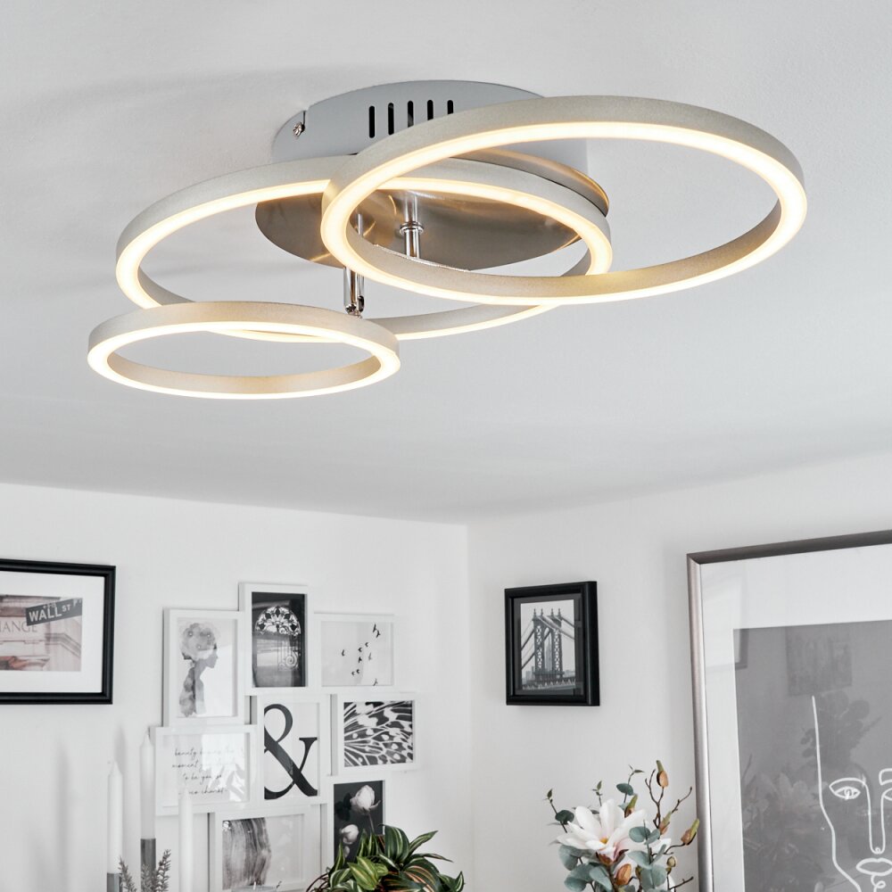 Plafonnier Malanje LED Nickel mat, 3 lumières main product photo