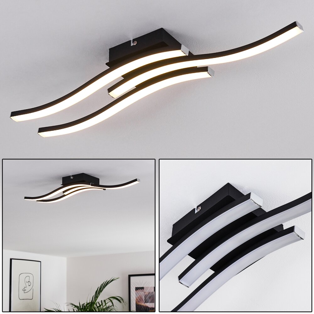 Plafonnier Letala LED Noir, 3 lumières main product photo