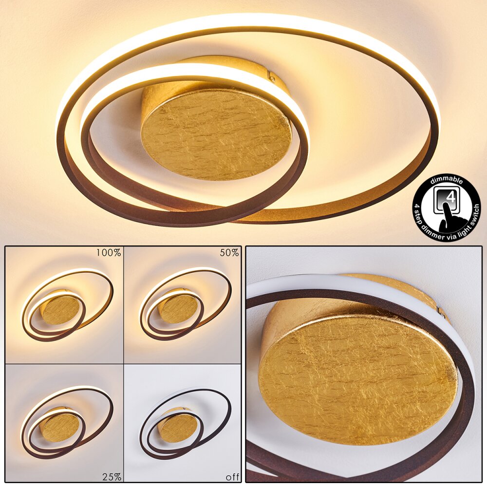 Plafonnier Leksund LED Or, 2 lumières main product photo