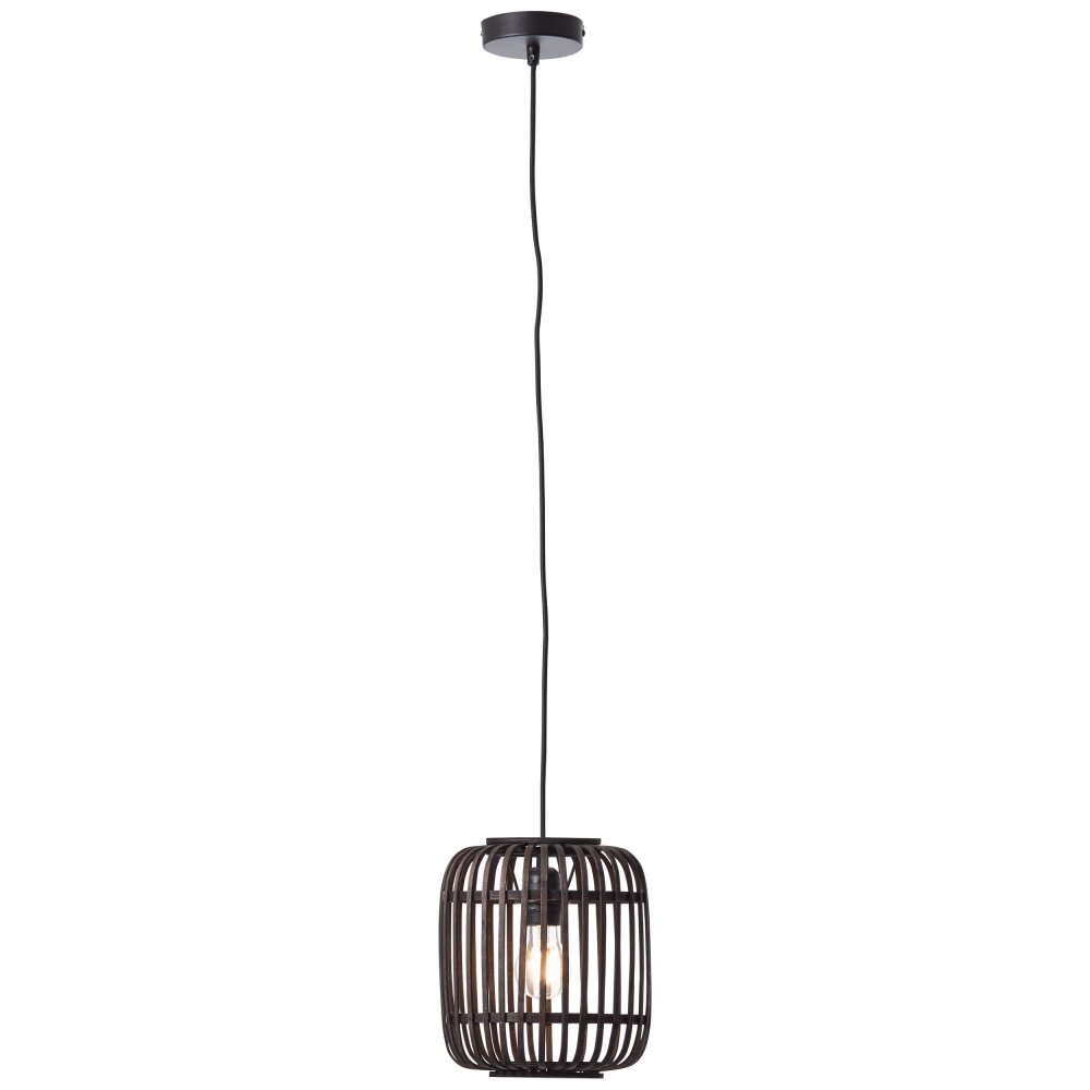 Suspension Brilliant Woodrow Bois foncé, Noir, 1 lumière main product photo