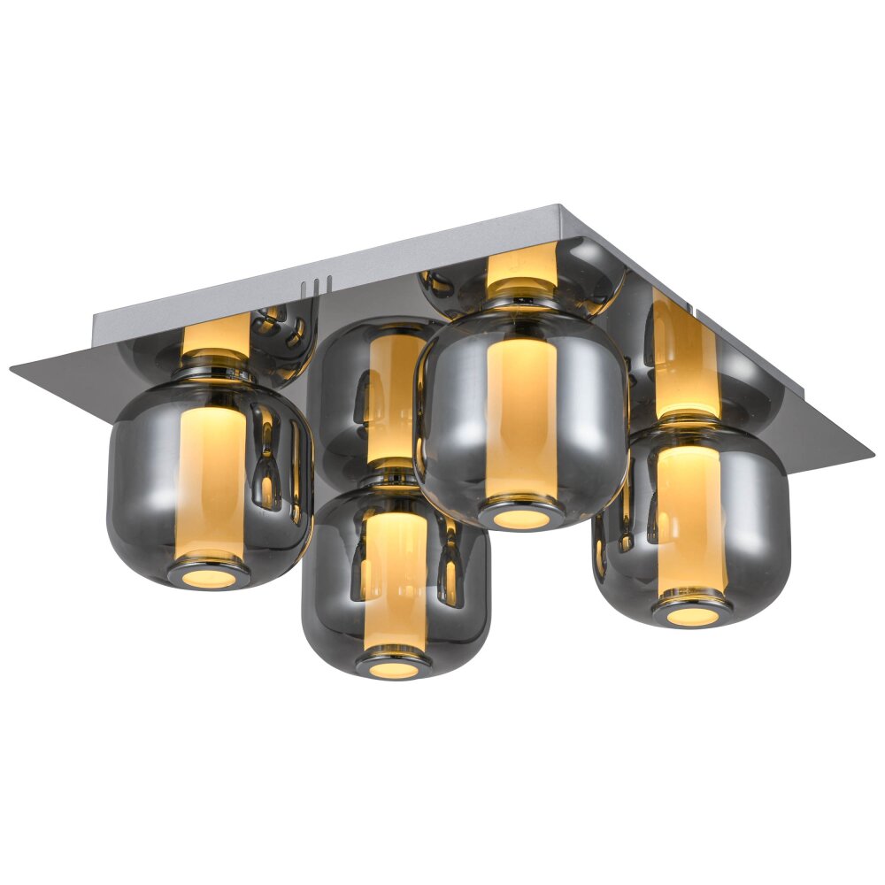 Spot de plafond Brilliant Rafa LED Chrome, 4 lumières main product photo