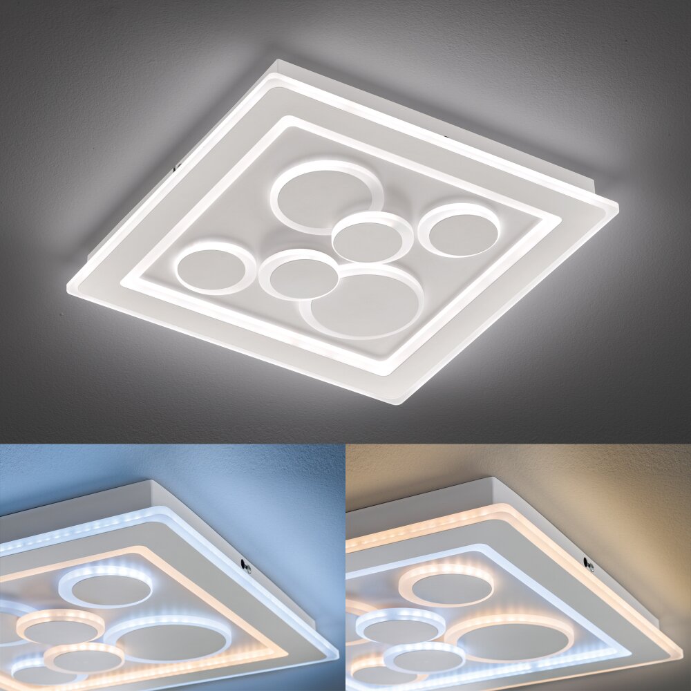 Plafonnier Fischer & Honsel Ratio LED Blanc, 1 lumière, Télécommandes main product photo
