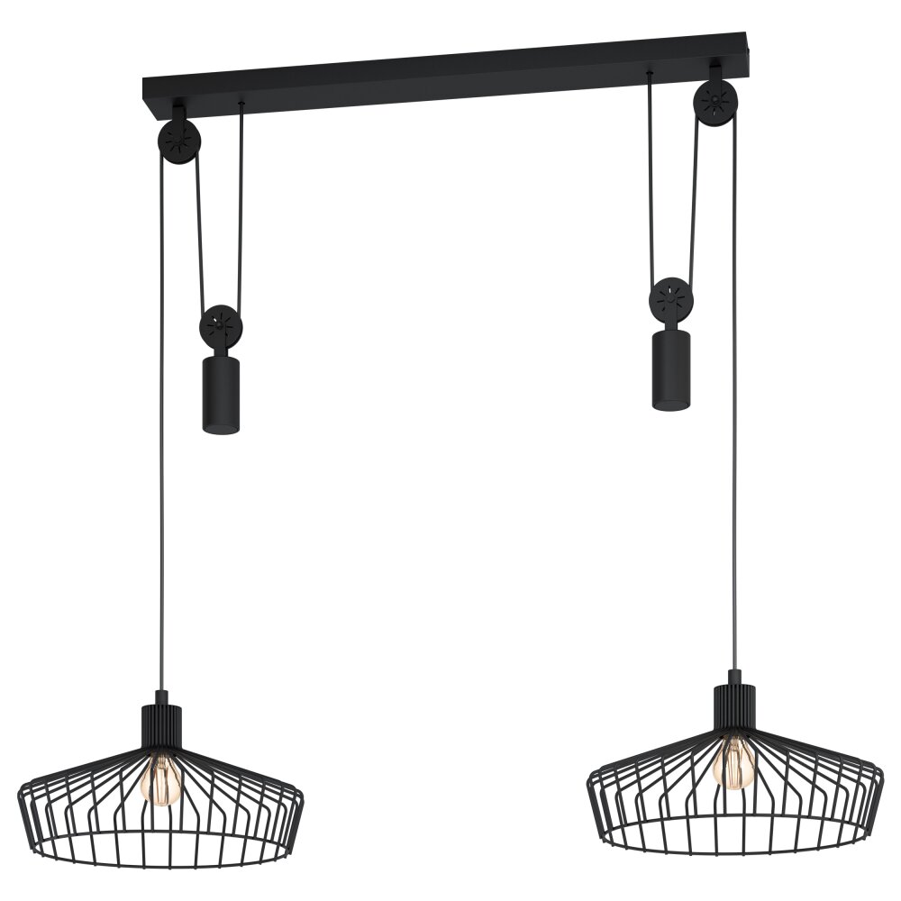 Suspension Eglo WINKWORTH Noir, 2 lumières main product photo