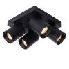 Spot de plafond Lucide NIGEL LED Noir, 4 lumières