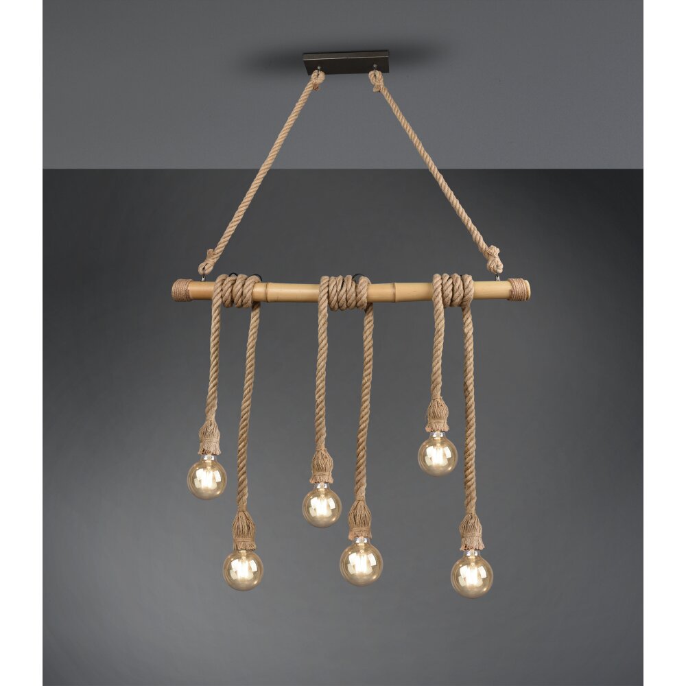 Suspension Reality Wilma LED Brun, Gris, 6 lumières main product photo