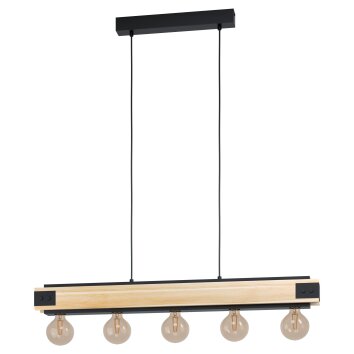 Suspension Eglo LAYHAM Brun, Noir, 5 lumières