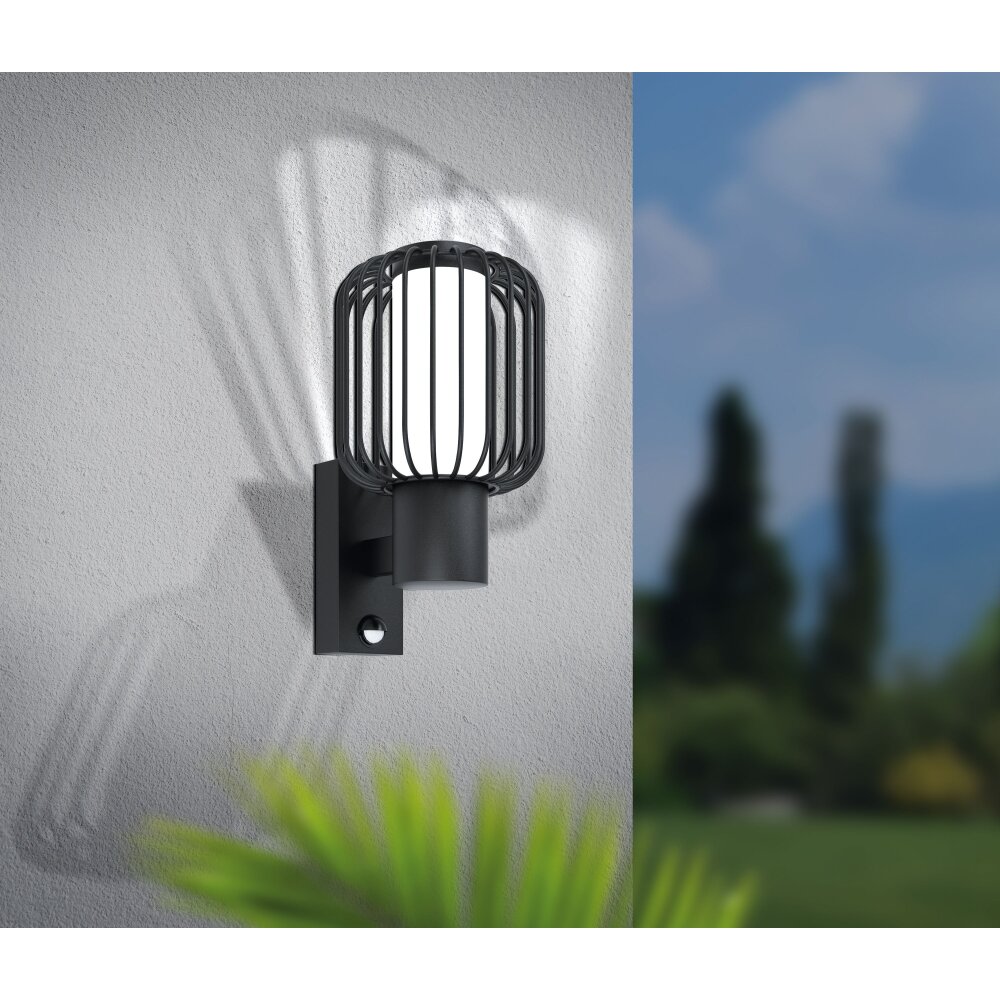 Applique murale d'extérieur Eglo RAVELLO Noir, 1 lumière, Détecteur de mouvement main product photo