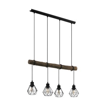 Suspension Eglo HORNINGTOPS Crème, Noir, 4 lumières