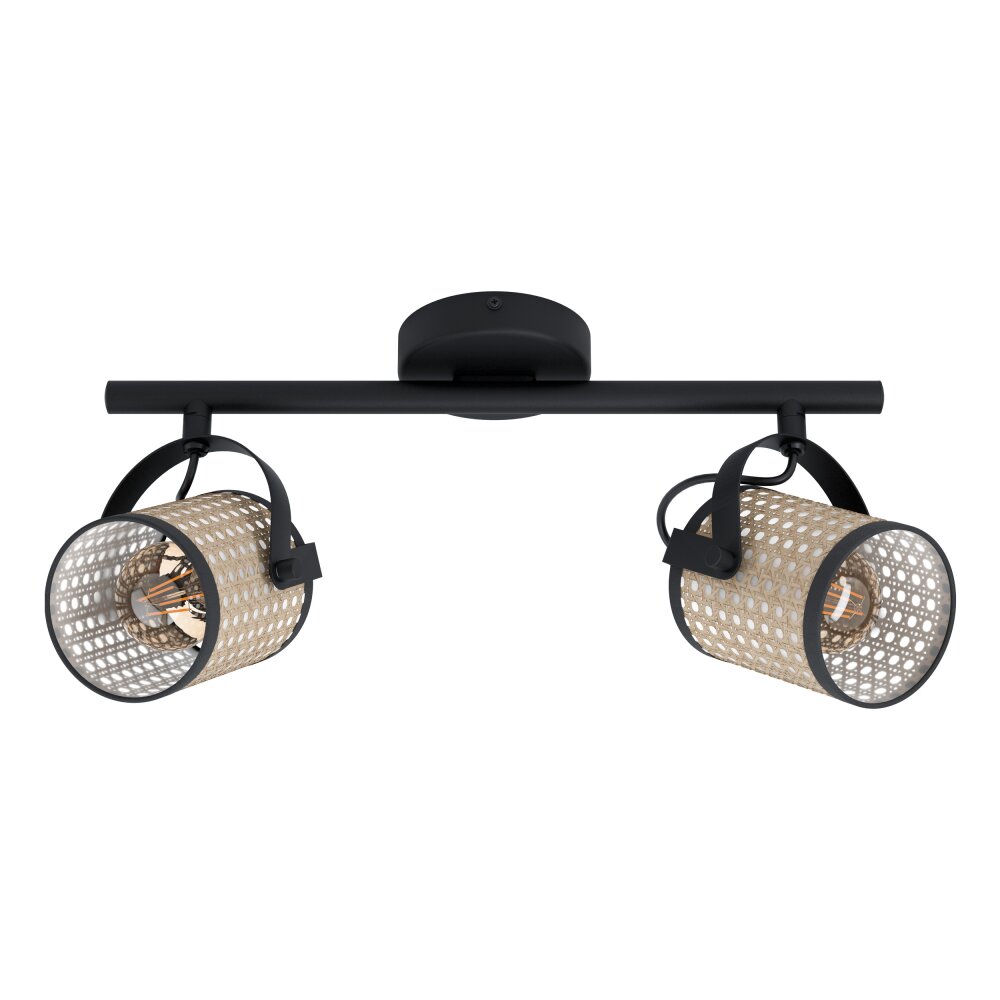 Plafonnier Eglo RUSCOMB Noir, 2 lumières main product photo