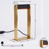 Lampe de table Denhigh LED Or, Laiton, Noir, 1 lumière
