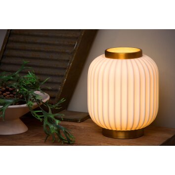 Lampe de table Lucide GOSSE Or, Blanc, 1 lumière