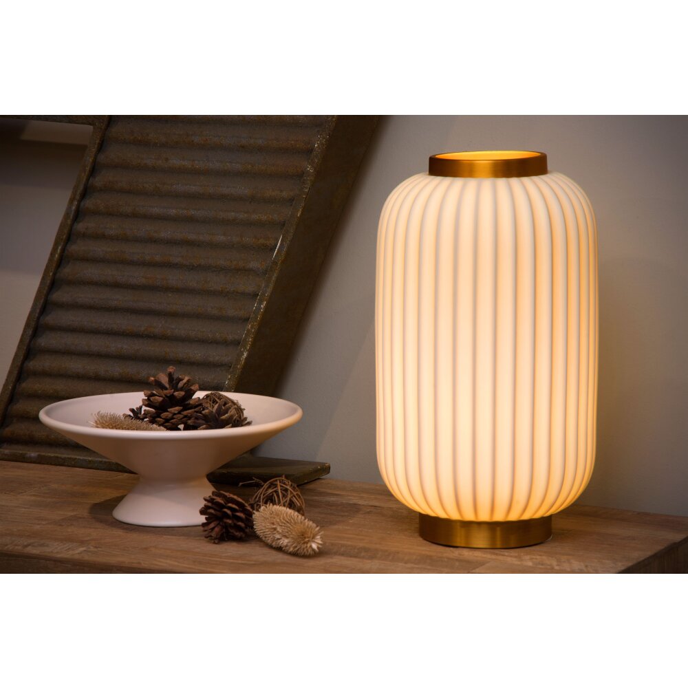 Lampe de table Lucide GOSSE Or, Blanc, 1 lumière main product photo