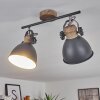 Plafonnier Banjul Gris, Bois clair, 2 lumières