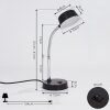 Lampe de table Pineda LED Chrome, Noir, 1 lumière