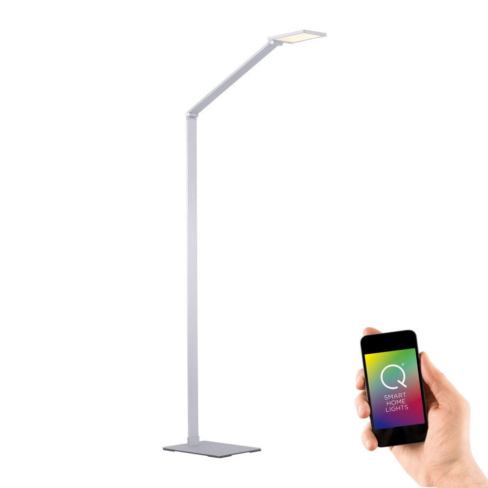 Lampadaire Paul Neuhaus Q-HANNES LED Argenté, 1 lumière, Télécommandes main product photo
