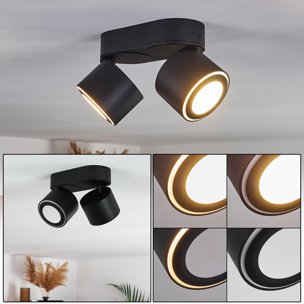 Plafonnier Appleton LED Noir, 2 lumières main product photo