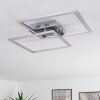 Plafonnier Thara LED Nickel mat, 2 lumières, Télécommandes