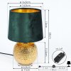 Lampe de table Beddie Or, 1 lumière