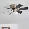 Ventilateur de plafond Trillo Gris, Nickel mat, Blanc, 1 lumière