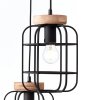 Suspension Brilliant Gwen Bois clair, Noir, 3 lumières