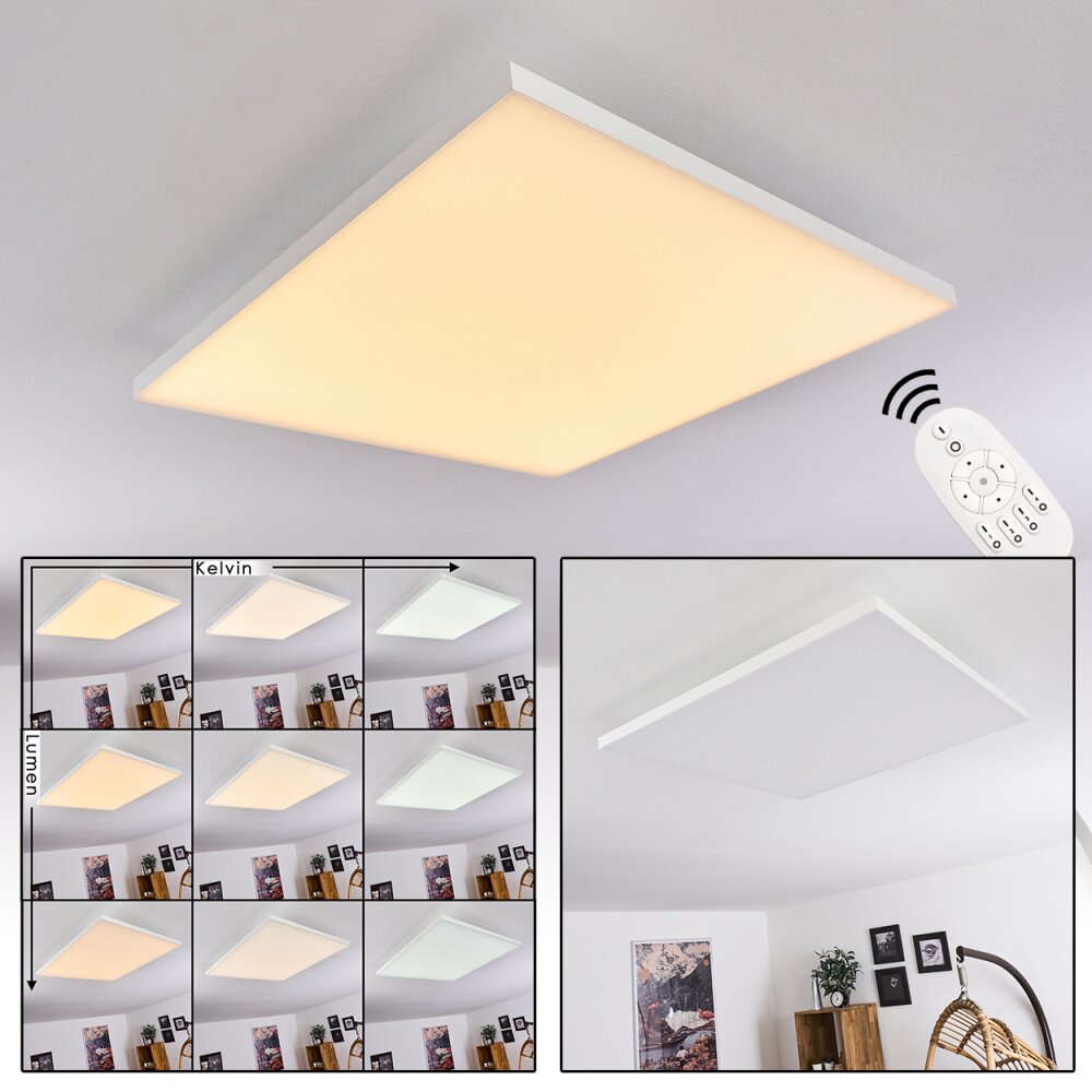 Plafonnier Buenaventura LED Blanc, 1 lumière, Télécommandes main product photo