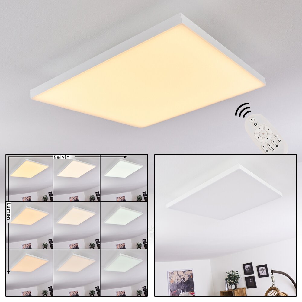 Plafonnier Buenaventura LED Blanc, 1 lumière, Télécommandes main product photo