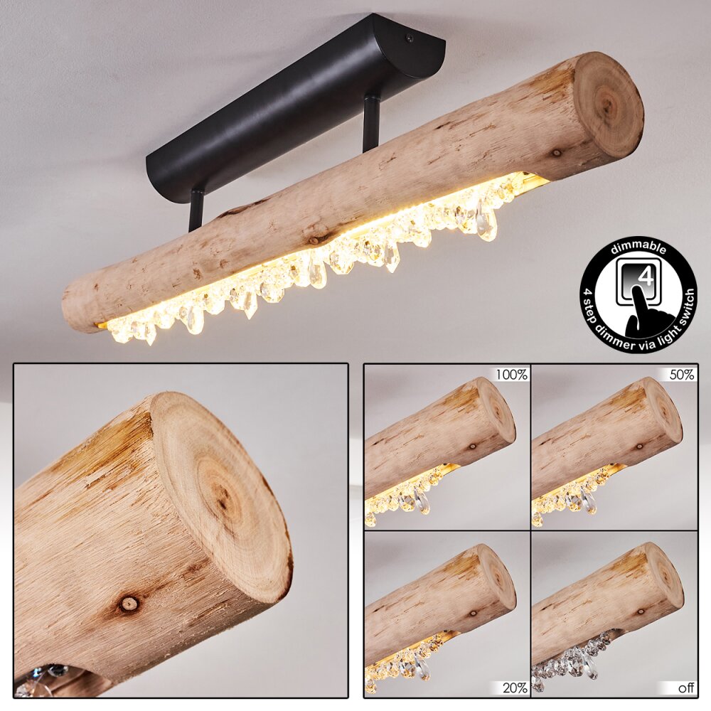 Plafonnier Rodeche LED Bois clair, Noir, 1 lumière main product photo