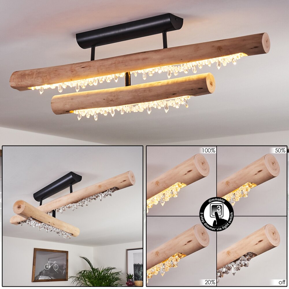 Plafonnier Rodeche LED Bois clair, Noir, 1 lumière main product photo