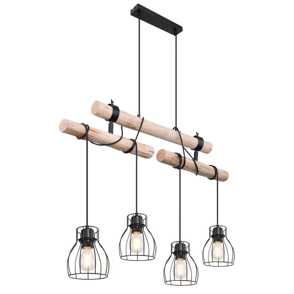 Suspension Globo MINA Noir, 4 lumières main product photo