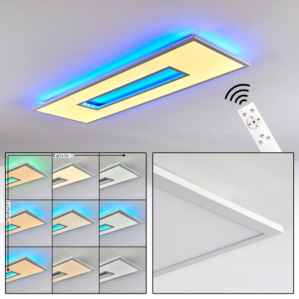 Plafonnier Turbalá LED Blanc, 1 lumière, Télécommandes, Changeur de couleurs main product photo