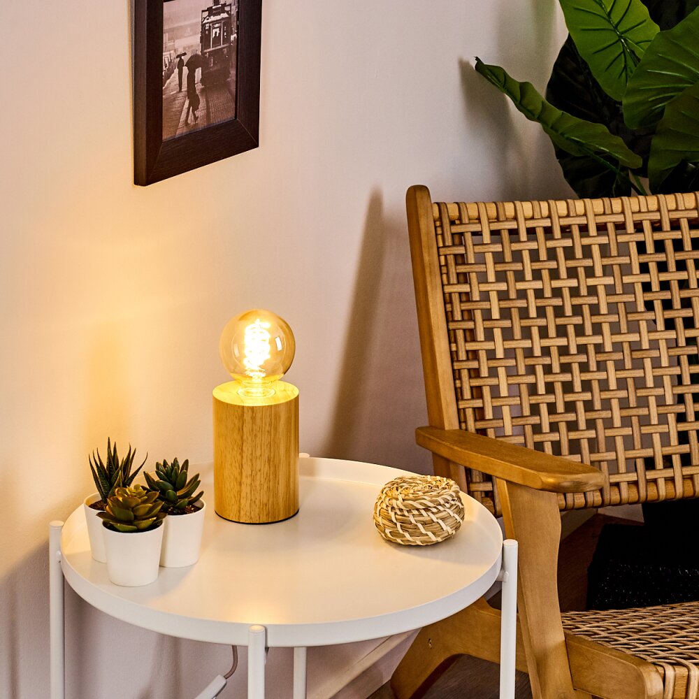 Lampe de table Castellar Bois clair, 1 lumière main product photo
