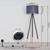 Lampadaire Menocal Bois clair, Noir, 1 lumière