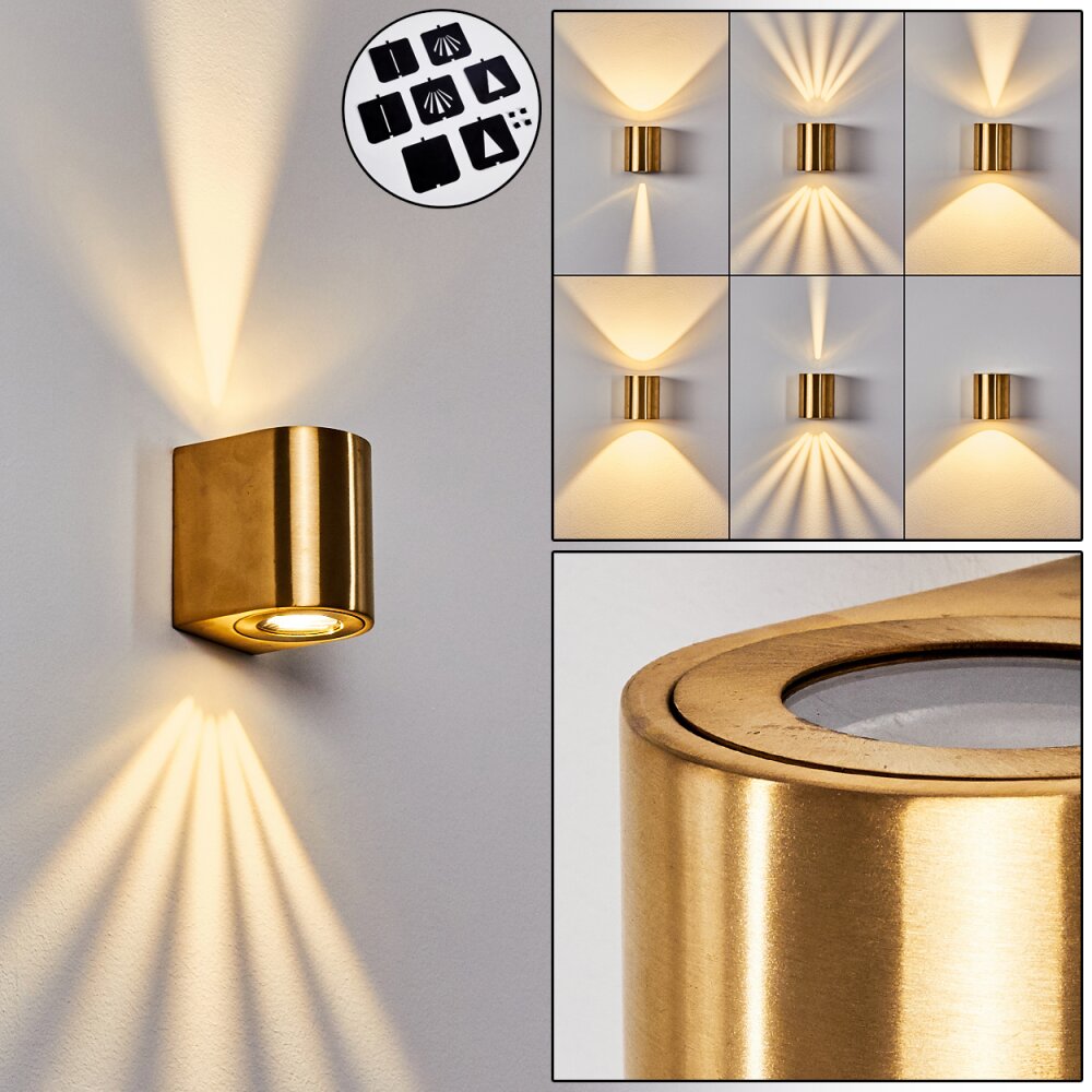 Applique murale d'extérieur Mora LED Laiton, 2 lumières main product photo